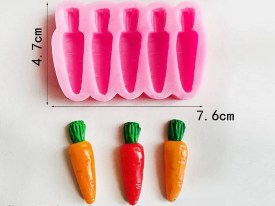Molde silicona 5 mini zanahorias 